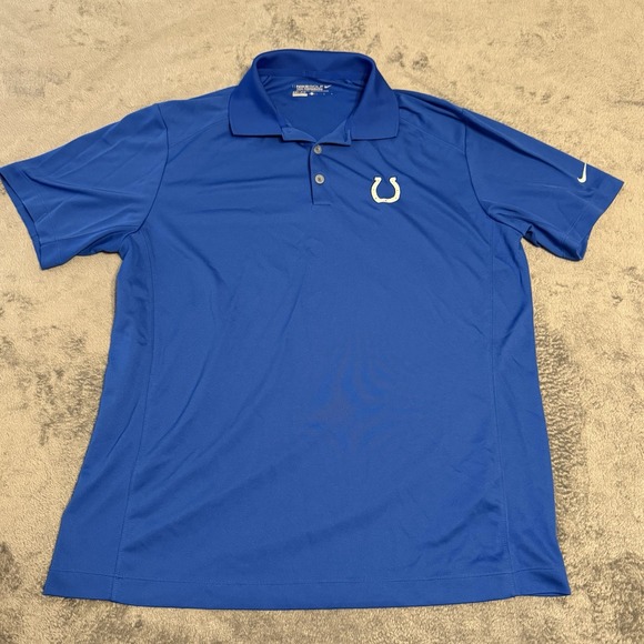 Nike Dri-Fit Men's Indianapolis Colts Golf Tour Performance Blue Polo Shirt Sz L - Picture 1 of 6
